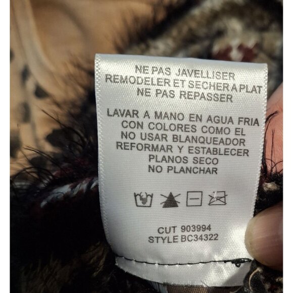 BCBGMAXAZRIA Womens Aztec Pattern Open Front Cardigan Sweater M Oversized Artsy - Picture 9 of 9